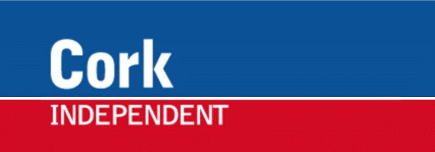Part of a logo with the word "cork" visible above the word "independent," suggesting it is the logo of a publication or organization named cork independent, displayed in a color scheme of F | FCE Scan